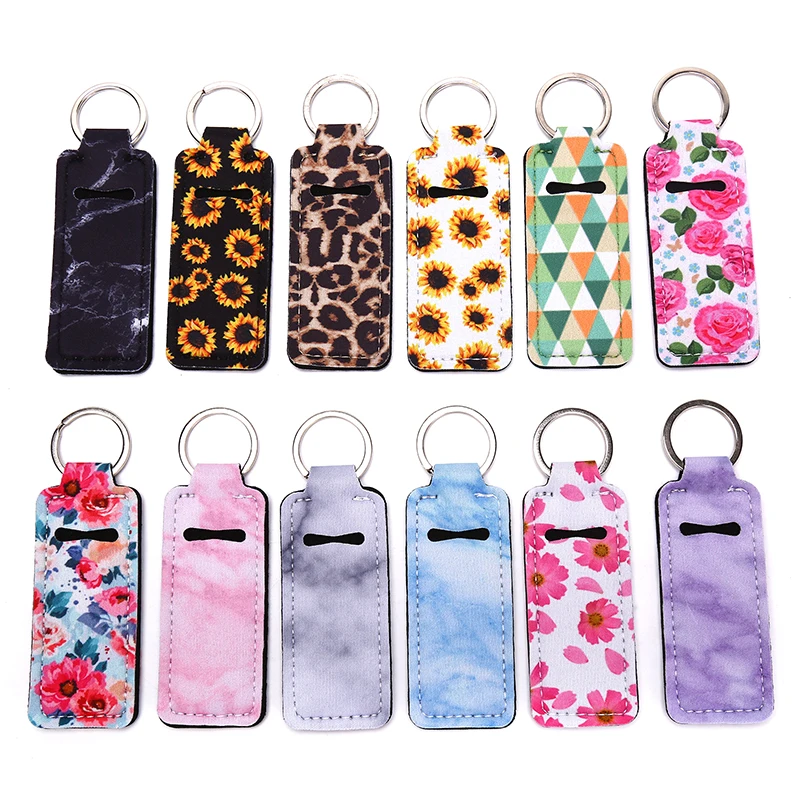 

1pc Creative Keychain Portable Lipstick Cases Cover Balm Holders Keyring Gifts