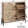 Rattan Shoe Cabinet Storage with 4 Flip Drawers, Freestanding Shoe Storage Organizer Cabinet for Entryway 3