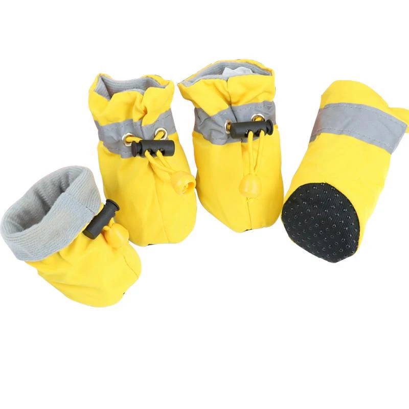 Set of 4 Waterproof Anti-Slip Winter Dog Boots – Thick, Warm Footwear
