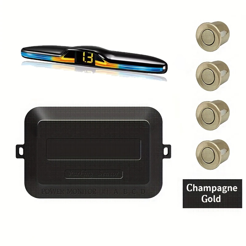 New LED Parking Sensor System Backlight Parktronic Monitor Display Kit Backup Detector Assistant 4 Probes