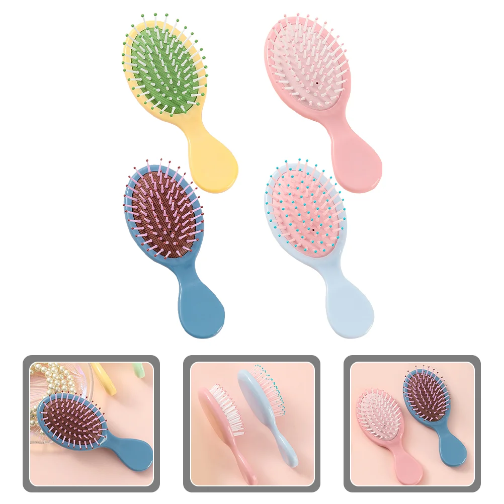 

4 Pcs Air Bag Comb Cushion Combs Detangler Brush Detangling Hair Paddle Wet Women Plastic Miss Massage