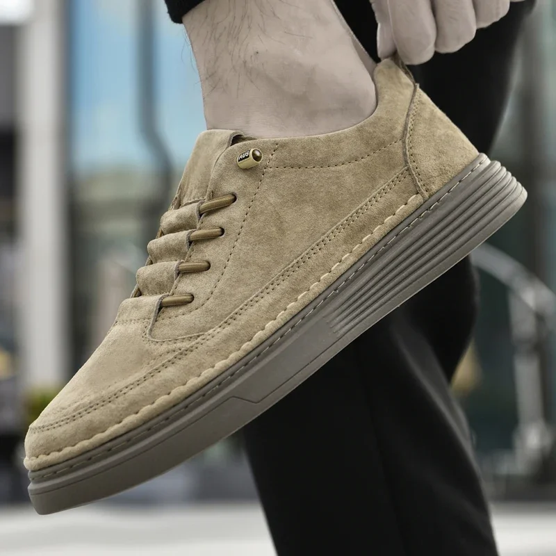Italian Men Genuine Leather Sneakers Waterproof Vulcanized Shoes Comfy Casual Business Shoe Men Outdoor Shoe Plus Size37-47