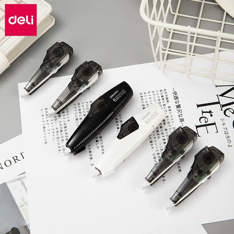 Correction Tape Deli Push Type Correction Tape Replaceable Core Correction Modification Female High Beauty Altered Student Stationery Supplies