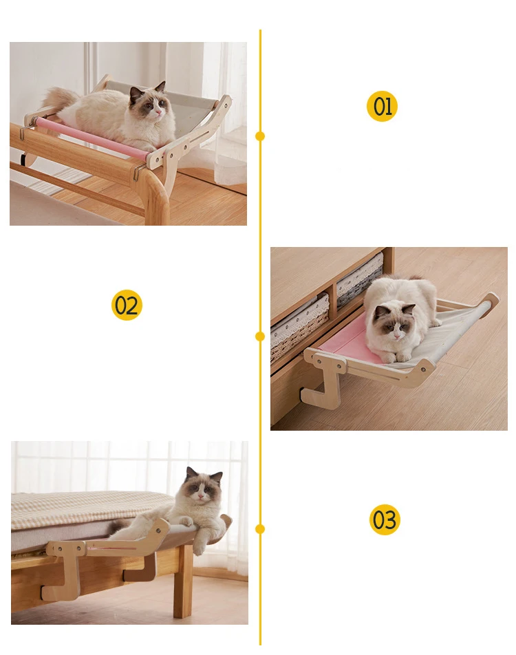 Durable Wooden Assembly Cat Window Hanging Bed and Popular Hammock Nest Beds