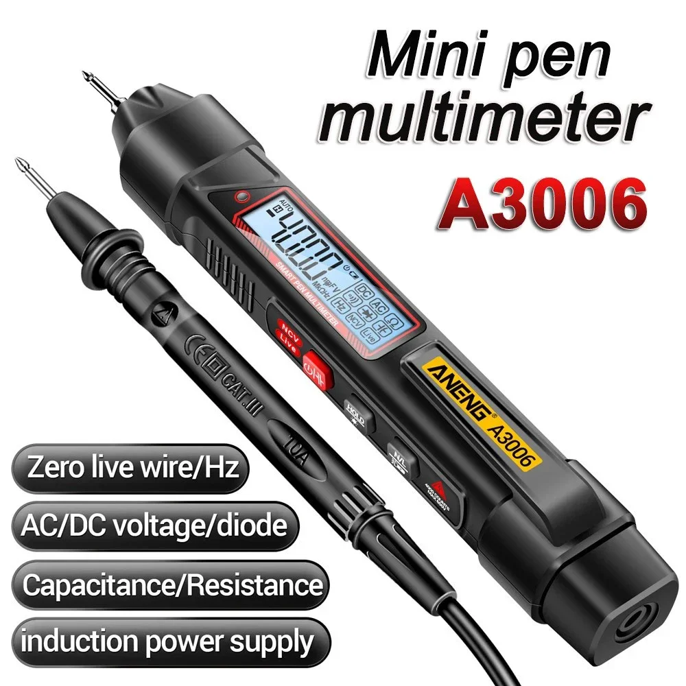 Digital Multimeter Multimeter Tester Analog Multimeter Multifunctional Wire Breakage Sensing Pen A3006 Digital Multimeter High Precision 4000 Counts Professional AC/DC Voltage Tester