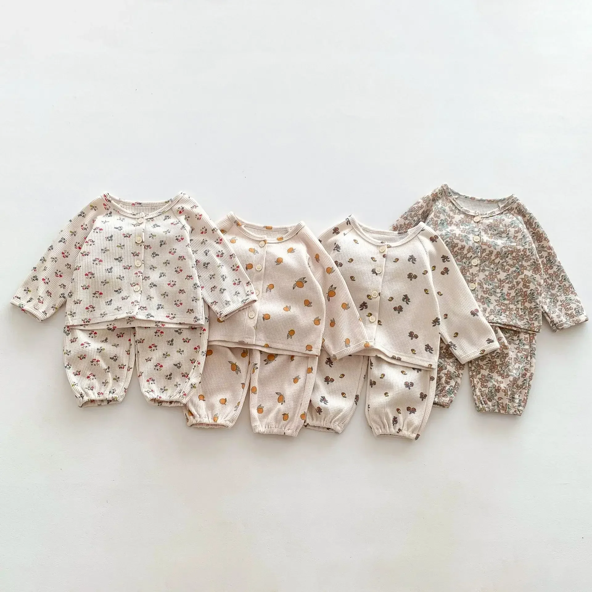 Autumn Baby Homewear Set Newborn Cotton Sleepsuit Infant Girl Boy Long Sleeve Tops and Pants Two Piece Outfits Toddler Clothes