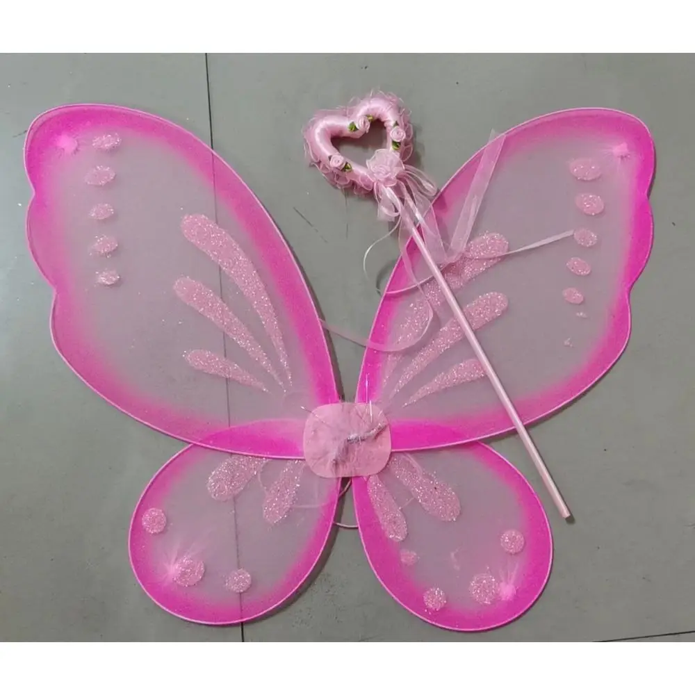 

Pink Black White Fancy Dress Decorations Nylon DIY Fairy Wing Dressing Up Party