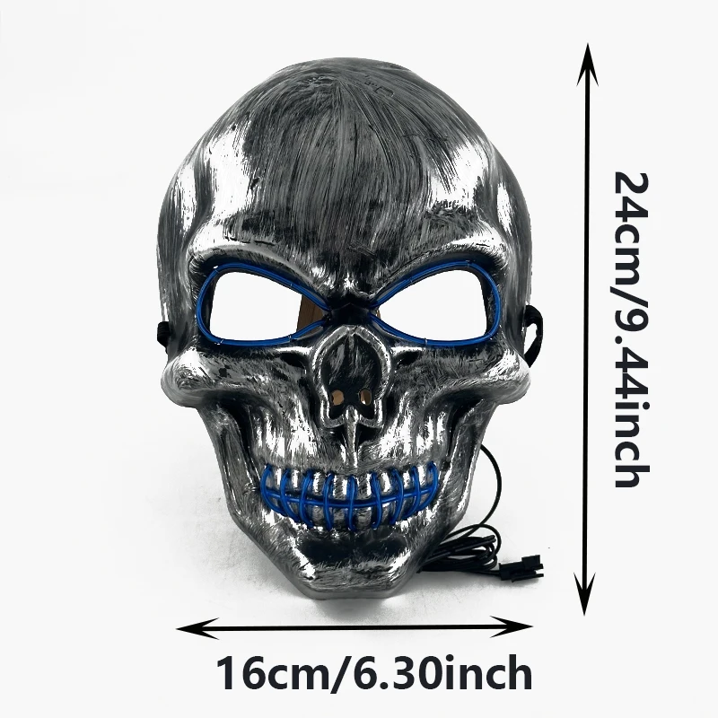 Halloween Skull Skeleton Head Headwear Horror Party Mask Light Up In The Dark Night Disguise Glowing Purge Mask For Halloween halloween mask party masks horror mask