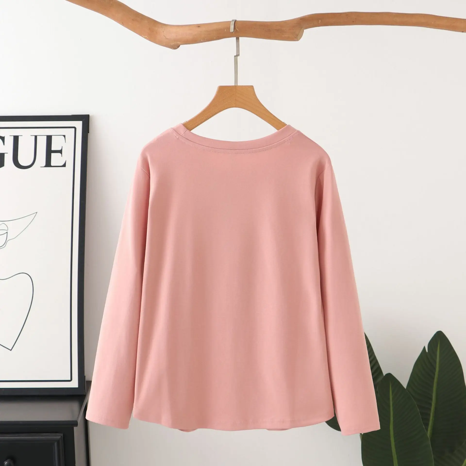 XXXXL Fashion Plus Size Women's T-Shirt Autumn New Simple Pleated Cinched Waist Printed Colorful Printed Long Sleeved Tops 8220