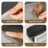Extra Large Cat Litter Box with Lid Top Entry Litter Pan High Sided Top Exit Metal Cat Pan Anti-Urine Leakage for Big Cats Kitty 3