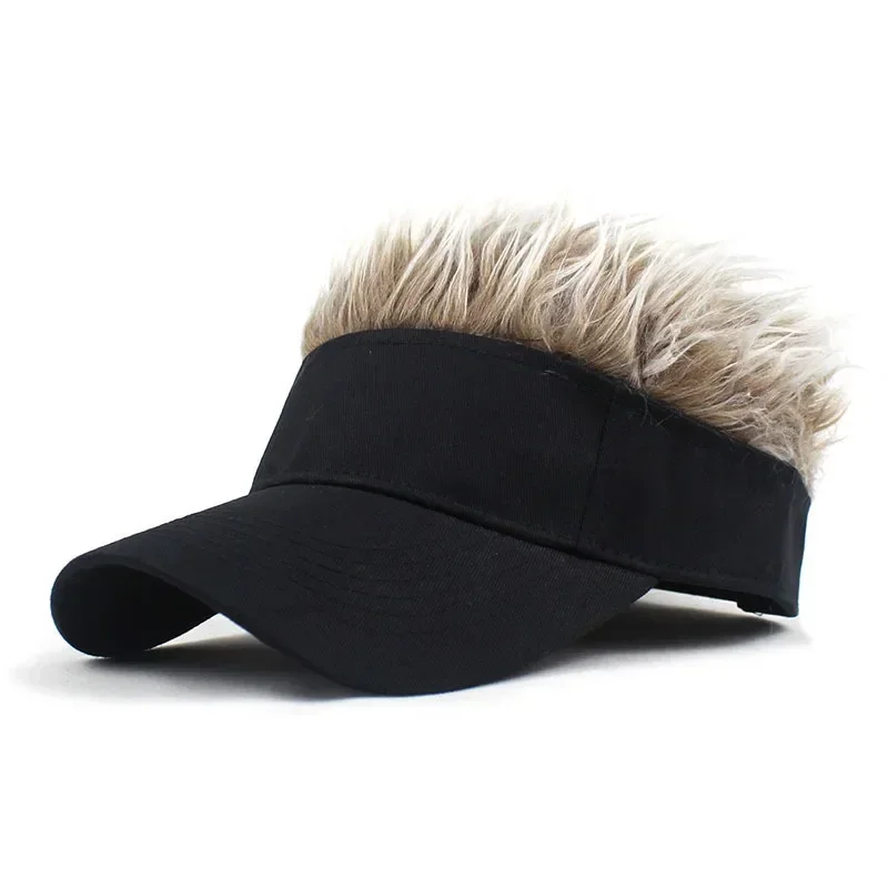 Baseball Cap with Spiked Wigs Men Women Casual Concise Sunshade Adjustable Sun Visor