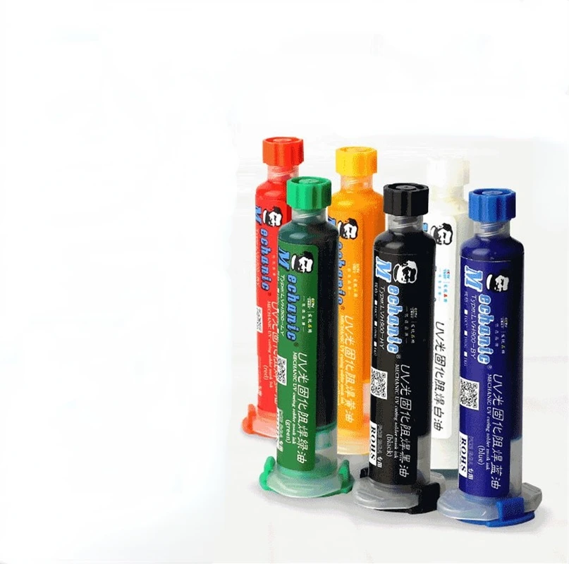 Mechanic 10ml Green/Red 6 Color UV Curing Solder Mask Ink for PCB BGA