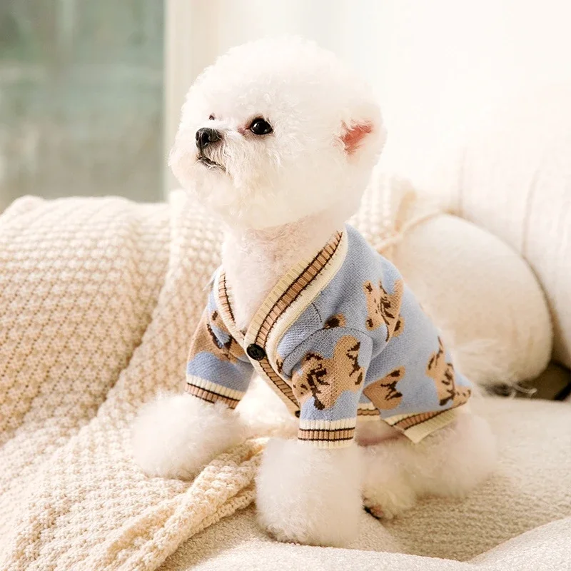 Luxury Striped Dog Cardigan Sweater for Pets
