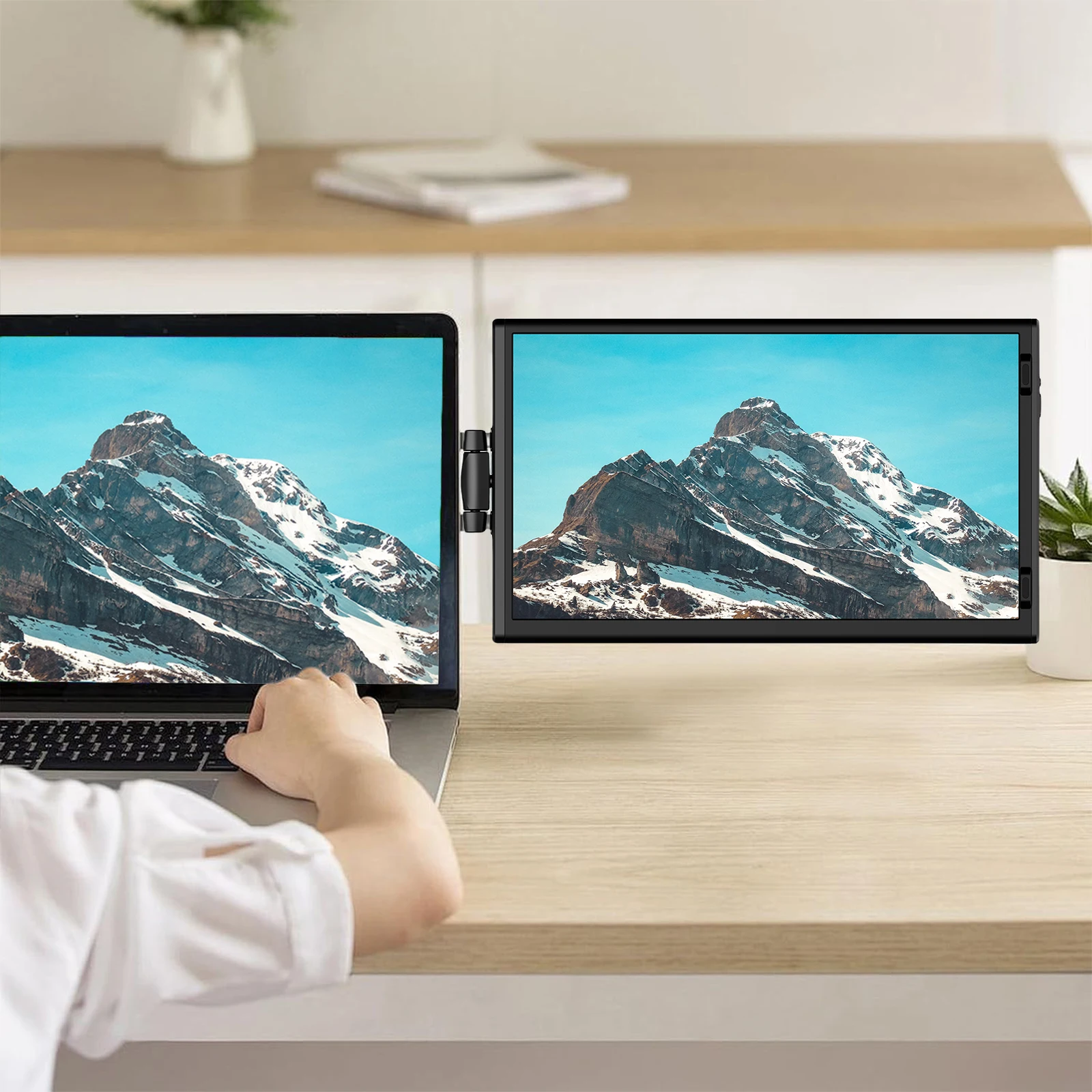 14.1인치 노트북 확장 스크린 Type-C/HDMI 호환 회전식 확장기 듀얼 스크린 플러그 앤 플레이 노트북 액세서리