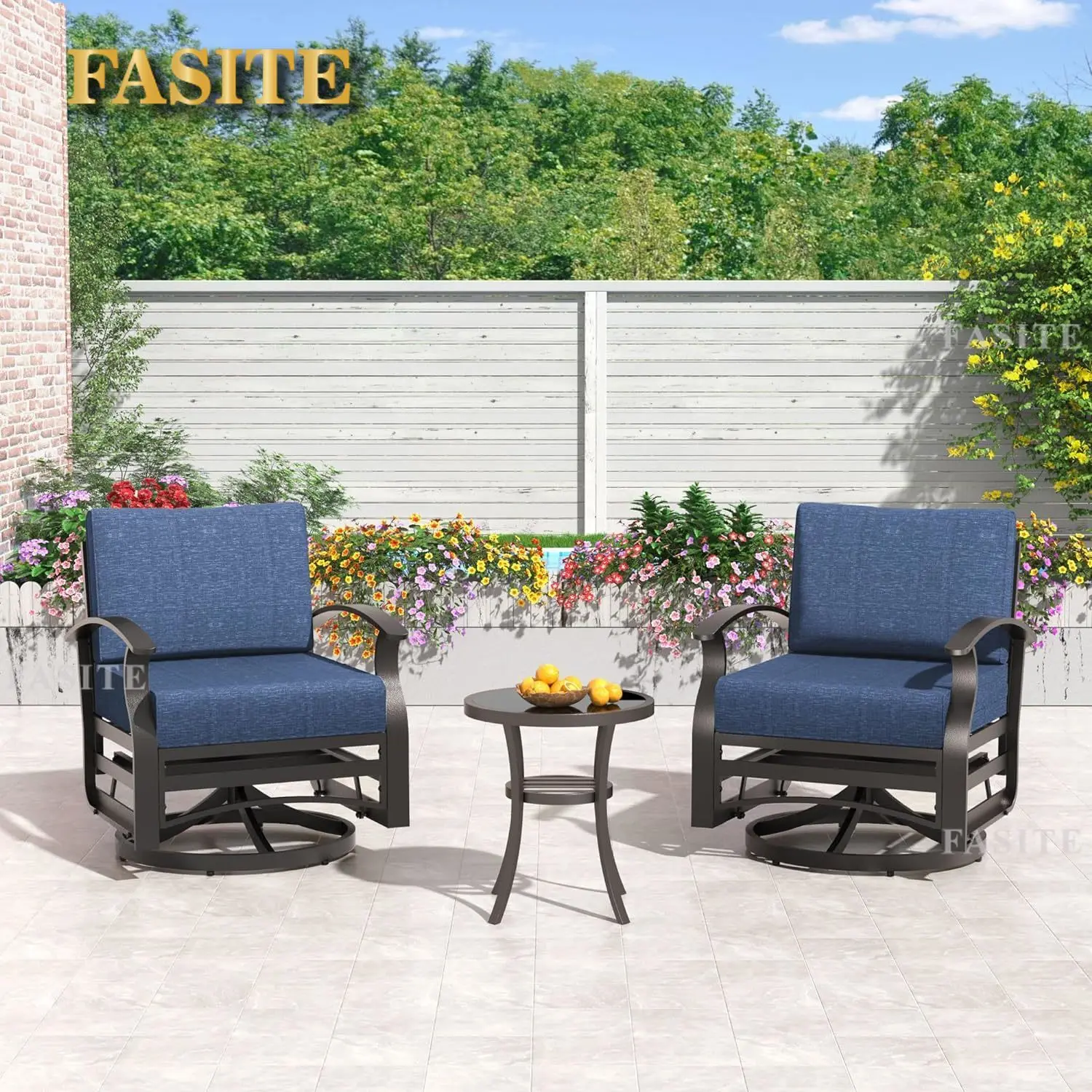 Aluminum Patio Furniture Set, 8 Pieces 9 Seat Metal Outdoor Furniture with 45 Propane Gas Fire Pit & Swivel, Sand