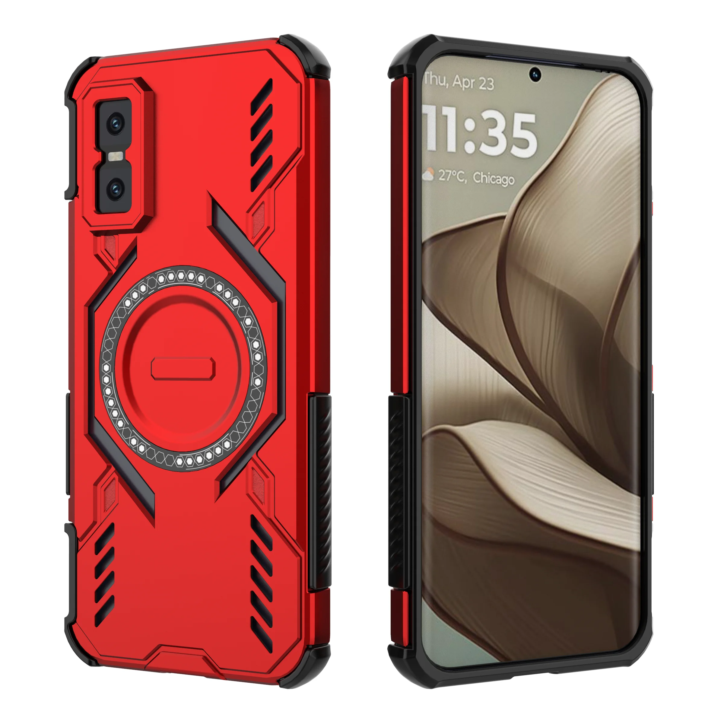 Enhanced Matte PC TPU Shockproof Protective Case with Heat Dissipation and Magnetic Features