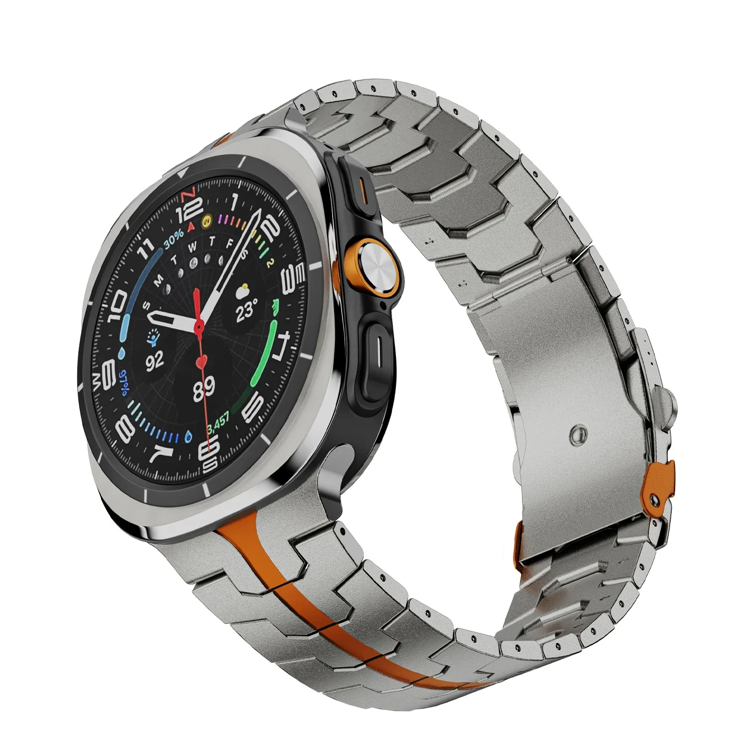 Luxury Stainless Steel Metal Watch Band for Men - Business Style Strap, 47mm