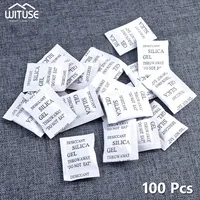 50-200 Packs Damp Moisture Dehumidifier Non-Toxic Silica Gel Desiccant Absorber Bag Clothes Food Storage For Kitchen Room Living 2