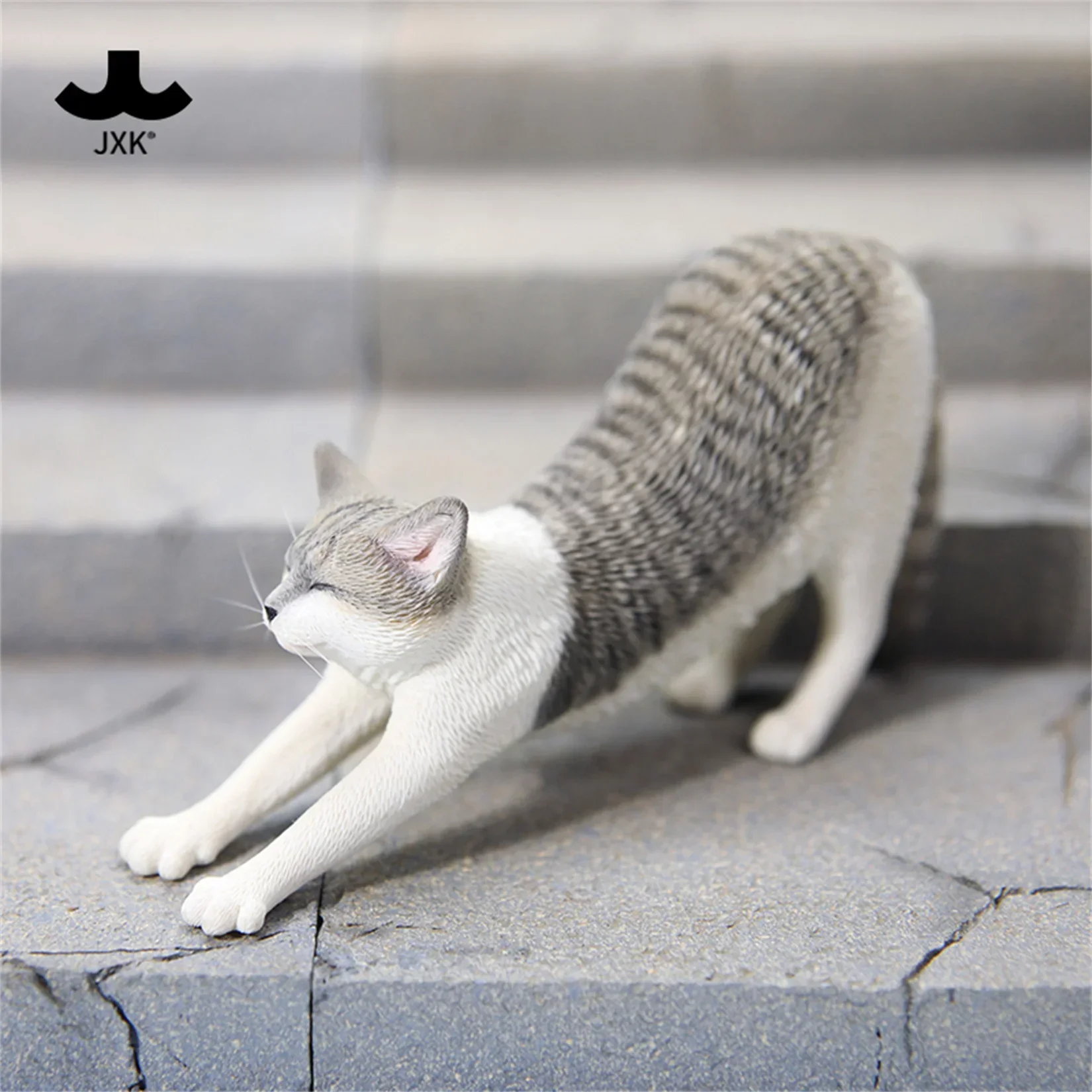 JXK 1/6 Stretching Cat Model Animal Creative Figure Scene