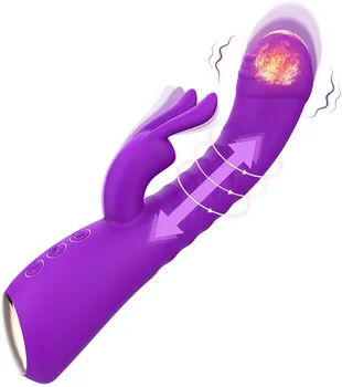 Thrusting Dildo Rabbit Vibrator G Spot Clitoral Stimulator 10 Vibration & 3 Thrust Massager Warming Magic Wand Sex Toy For Women 1