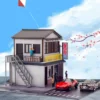 Miniature 1:64 Scale Dry Cleaners Diorama Scenery Home Sand Table City DIY Model Scene Toy Layout Desktop Ornament 3
