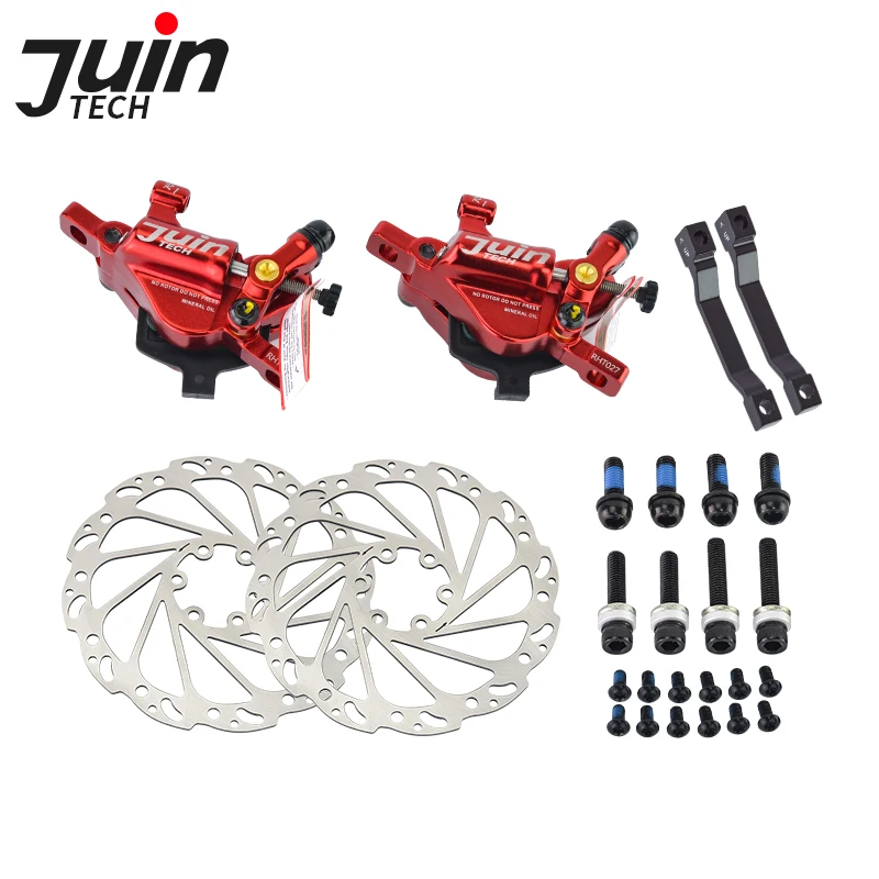 Juin Tech ハイブリッドディスクブレーキキャリパーセット レッド Juin Tech ハイブリッドディスクブレーキキャリパーセット