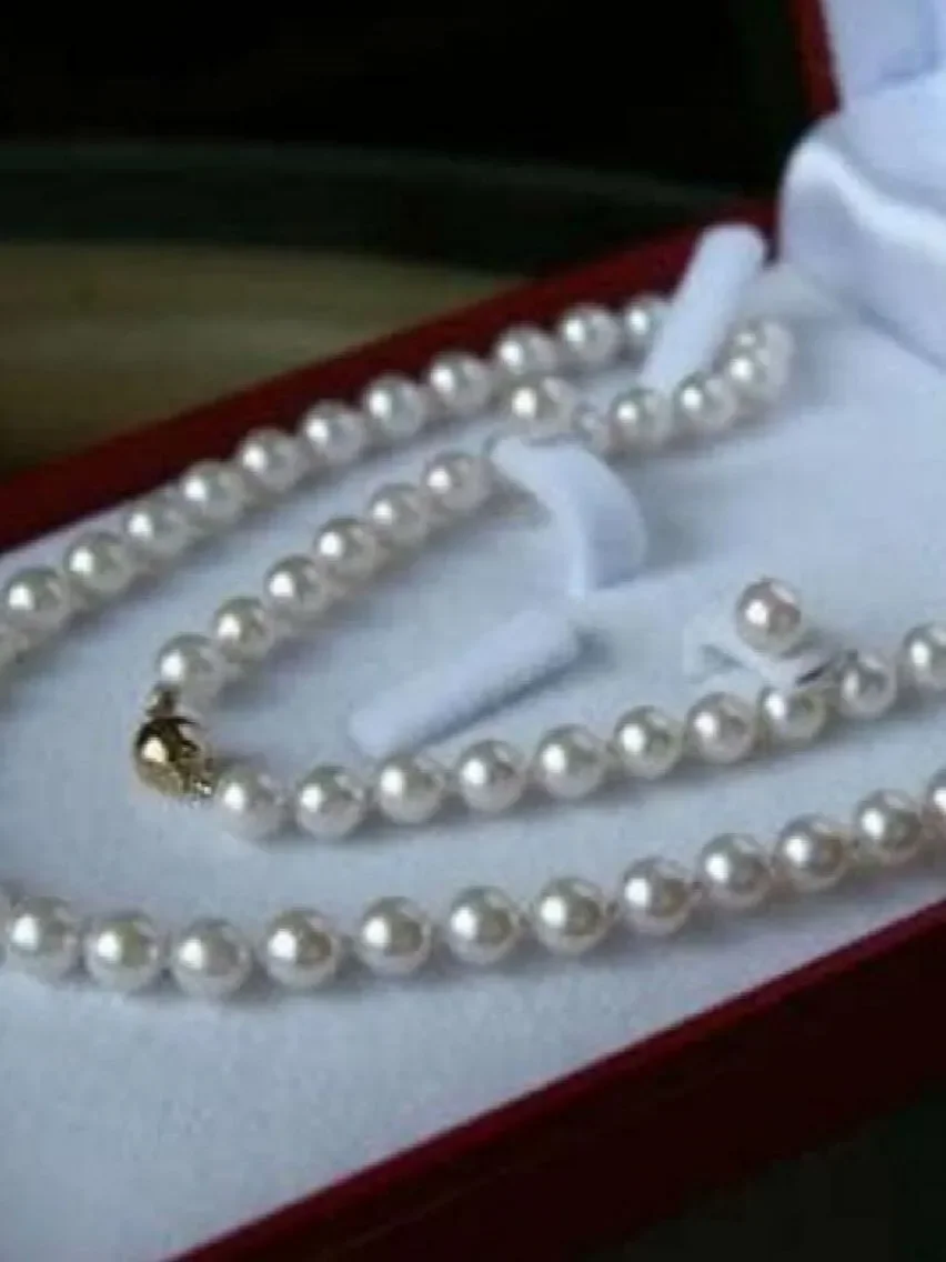 

6-7MM White Akoya Cultured Pearl Necklace 18" + Earring Set