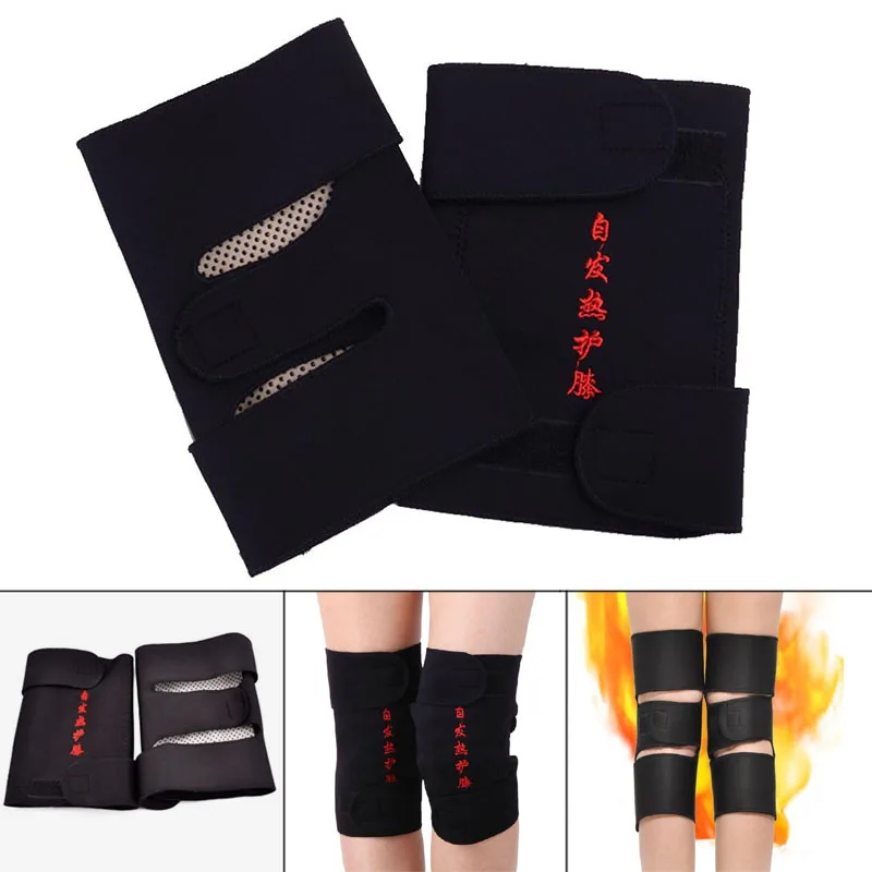 1 Pair Tourmaline Health Care Magnetic Self-heating Knee Pads Fitness Sports Knee Support