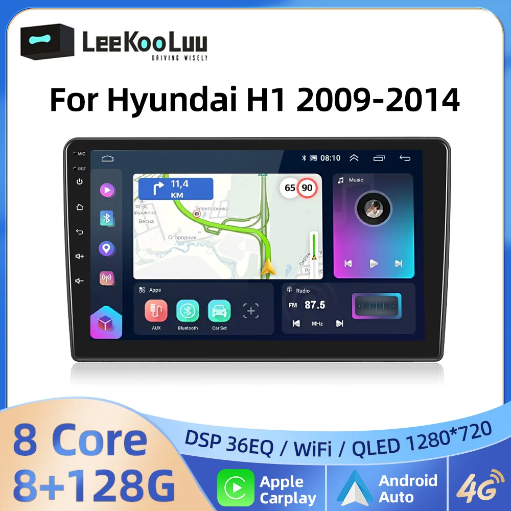 

LeeKooLuu Wireless CarPlay Android Auto Radio For Hyundai H1 2009-2014 Car Multimedia Player 2Din Autoradio 4G Wifi GPS Stereo