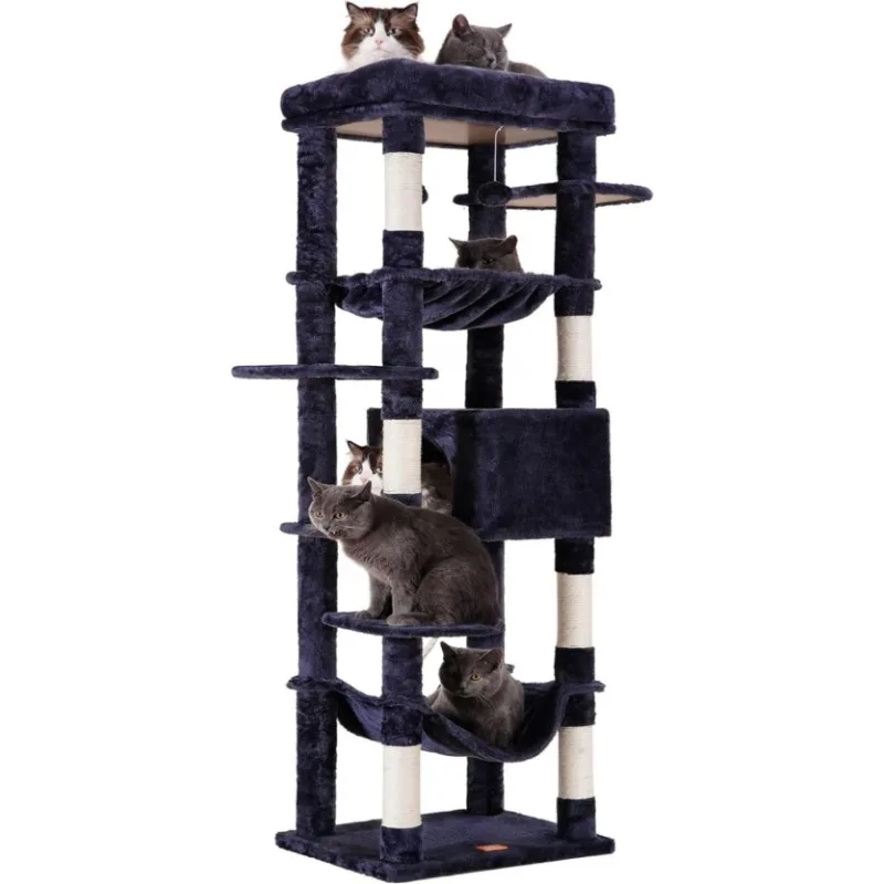 

Cat Tree for Large Cats 20 lbs Heavy Duty,69 inches XXL Cat Tower for Indoor Cats,Multi-Level Cat Furniture Condo for Cats