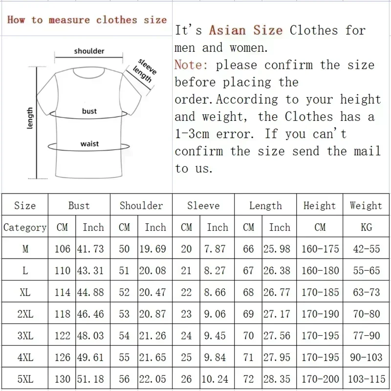 Men's Cotton T-shirts White Men Oversized T Shirt Anime Shark Print Summer Casual Wear 5XL Tee Shirts Big Size Male Clothes