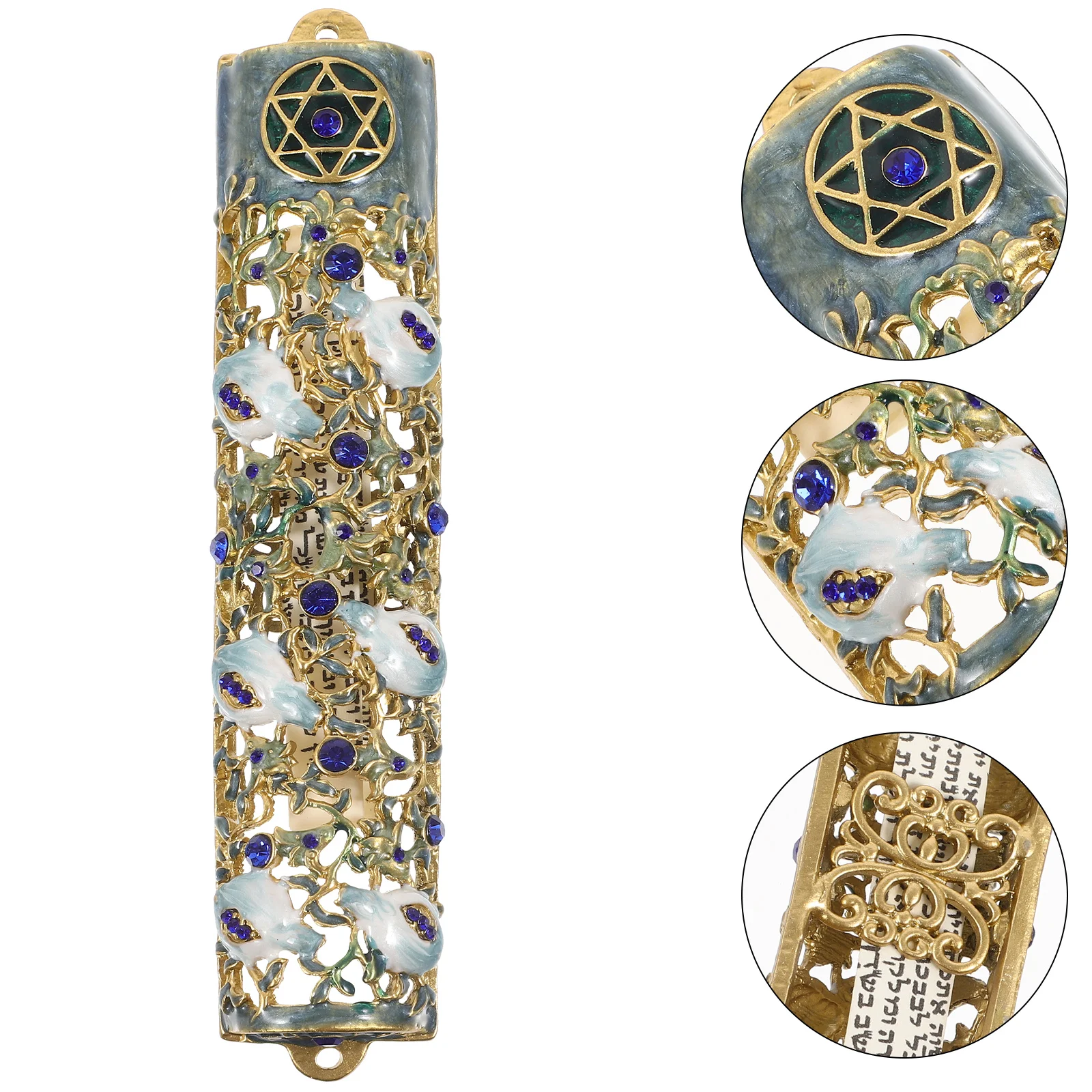 

Wishing Charm Mezuzah for Door House Blessing Cover with Scroll Decor Hanukkah Decorations Home Vintage