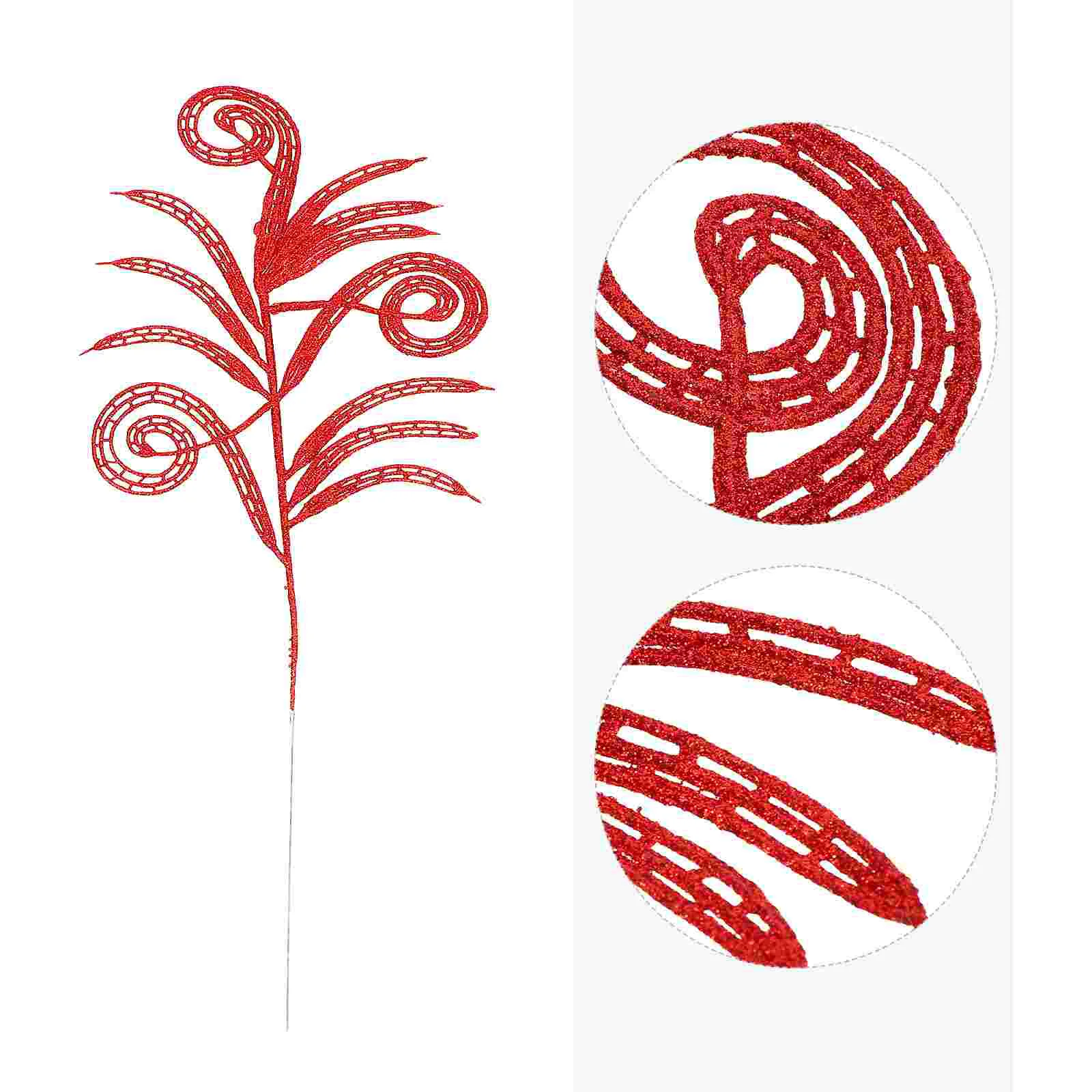 

Christmas Glitter Artificial Leaves Decor Christmas Tree Decor Xmas Leaf Ornament Festival Simulation Leaves Accessories
