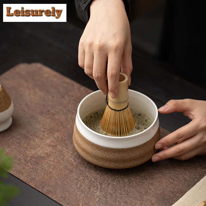 Ceramic Matcha Bowl Porcelain Matcha Mixing Bowl Multipurpose Plain Style Soup Green Tea Cup Japanese Traditional Cup Kitchen