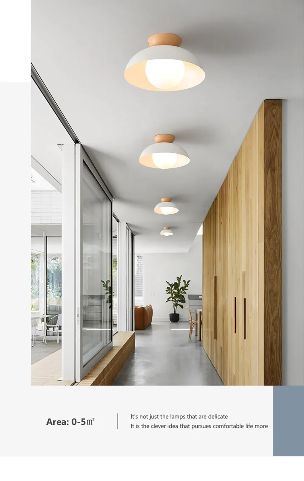 Nordic Wooden Led Ceiling Light