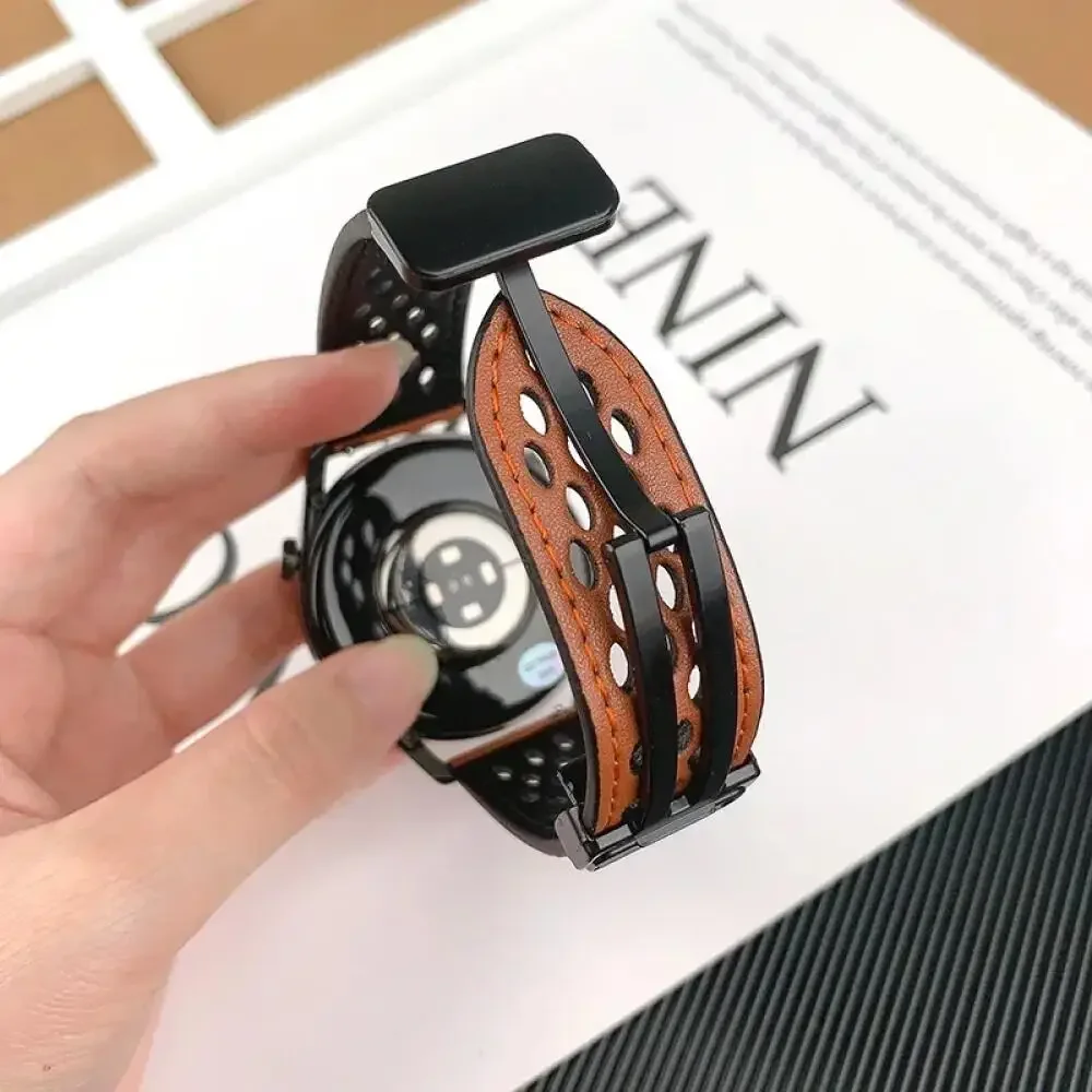 Silicone and Leather Magnetic Strap - 20mm/22mm Band