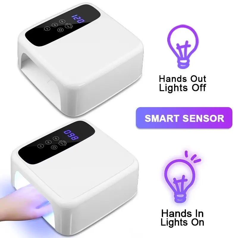 72W 전문 UV LED 네일 램프 건조기 HD 디스플레이 빠른 건조 경화를위한 스마트 네일 건조 램프 모든 젤 매니큐어 매니큐어 도구