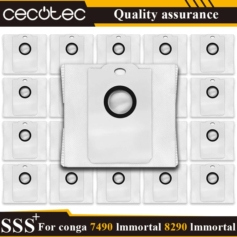Confezione da 4 sacchetti Conga compatibili con 2299, 2499, 7490, 8290 Immortal Ultra Power Home X-treme Cecotec