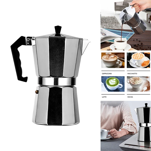 150/300/450ml Moka Pot Stovetop Camping Manual Cuban Coffee Maker Manual  Camping Cuban Coffee Brewer for Making Cappuccino Latte - AliExpress