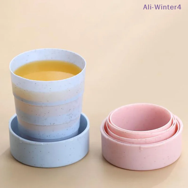 【Winter4】야외용 접이식 커피컵 밀짚으로 만든 텔레스코픽 접이식 티컵 휴대용 활동용 접이식 물컵