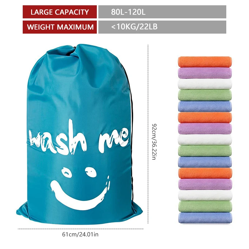 Laundry Bag Nylon Travel Storage Pouch Machine Washable Dirty Clothes Organizer Folding Wash Drawstring Bathroom Accessories