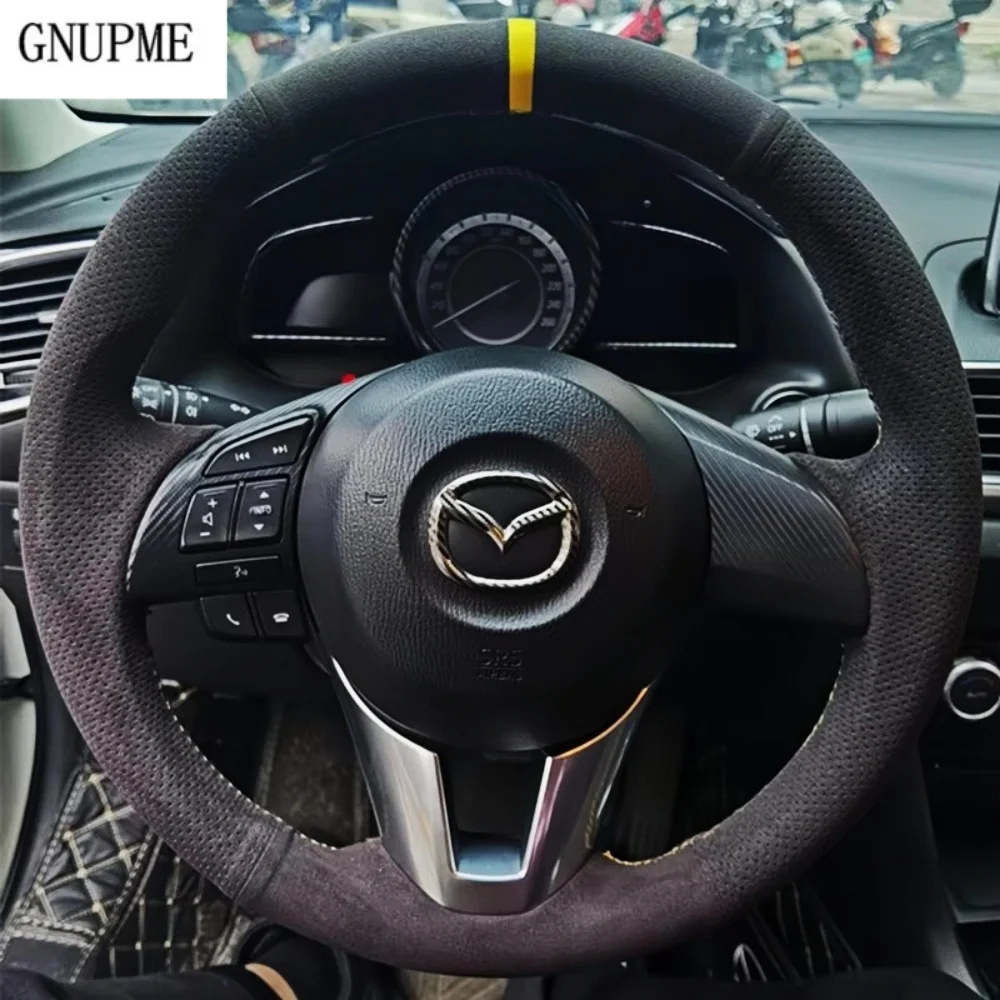 Benutzerdefinierte rutschfeste Wildleder-Lenkradabdeckung für Mazda 3 Axela Mazda 6 Atenza Mazda 2 CX-3 CX3 CX-5 CX5 Scion