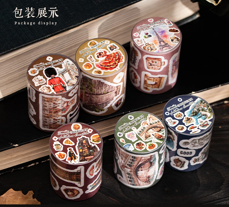Journal GO 5x200cm World Travel Tape Aufkleber Dekoratives Tagebuch Album Handgemachtes Junk Journal Scrapbooking DIY Masking Tape – Detail 11