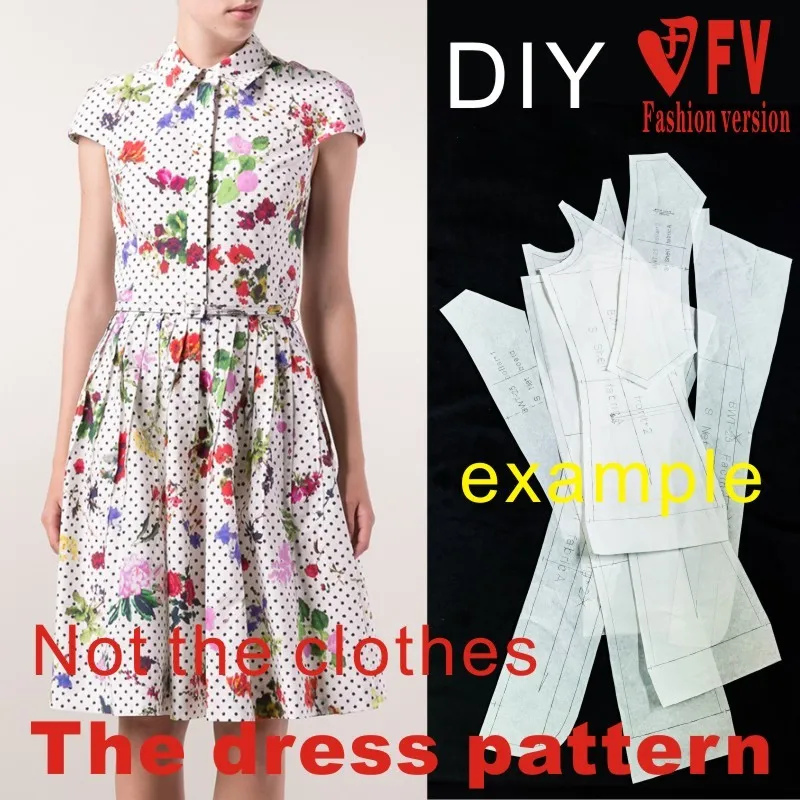 Clothing DIY The dress Dresses Sewing Pattern cutting drawing Women's Dress Sewing Template BLQ-66