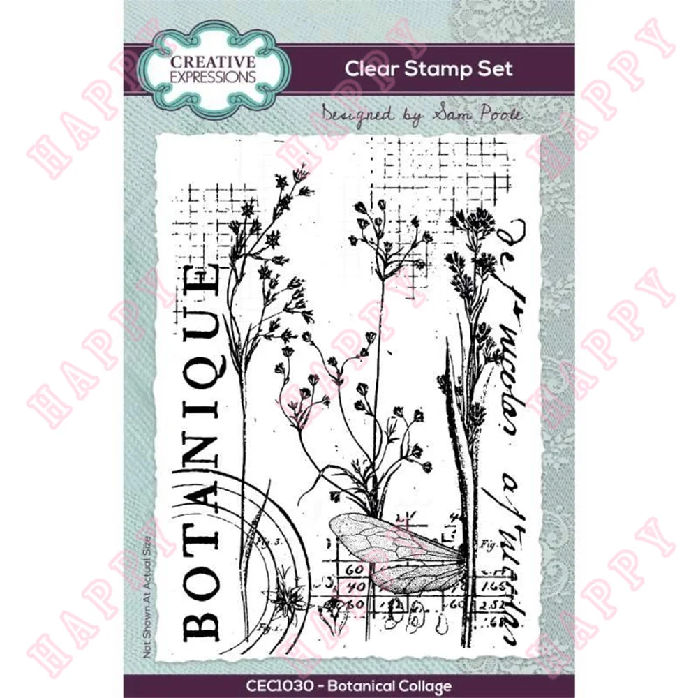 

New Clear Stamps Botanical Collage DIY Scrapbooking Envelope Diary Photo Album Paper Cards Decorative Craft Embossing Template