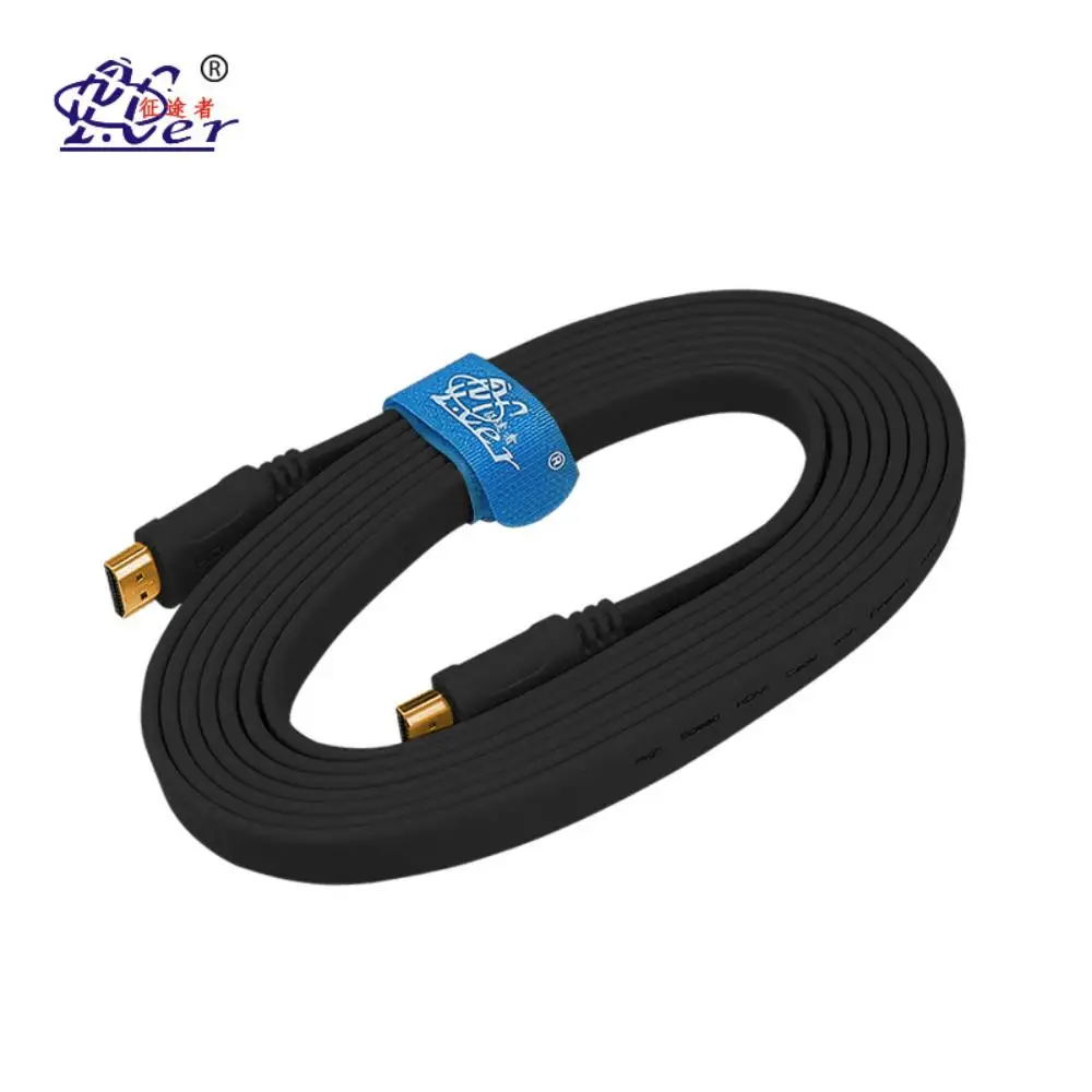 PCER Cabl Flat Slim HDMI Cable Cord Gold-Plated Tip Oxygen-Free Copper 4K*2K 3D Ultra HD High Speed 60hz 30hz 1.5M 2M 3M 5M