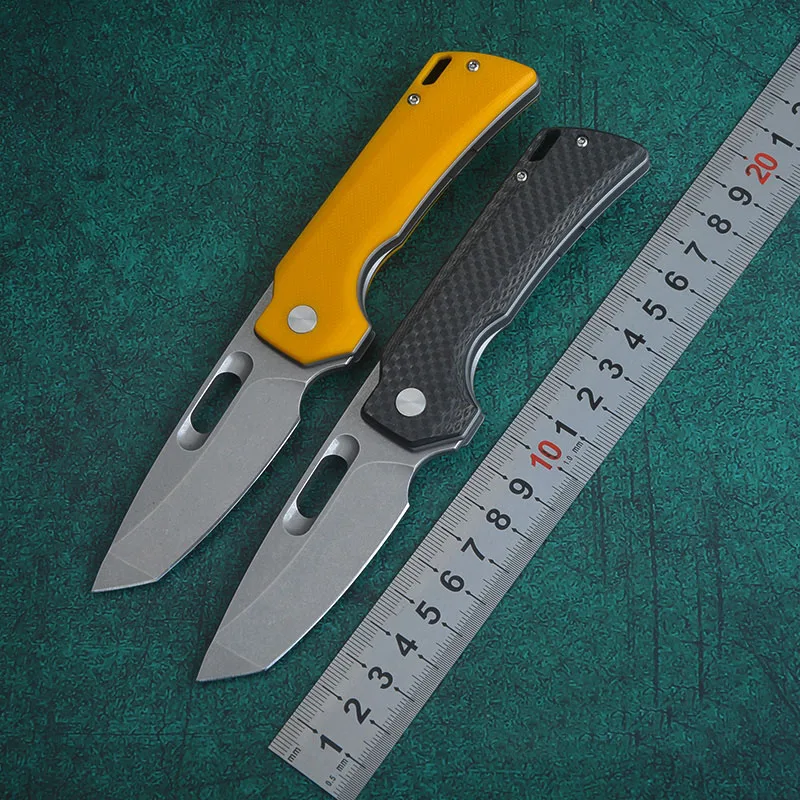 

Складной нож LEMIFSHE Flipper, многофункциональный карманный клинок из углеродного волокна 14C28N, ручка для ежедневного использования, кемпинга, выживания