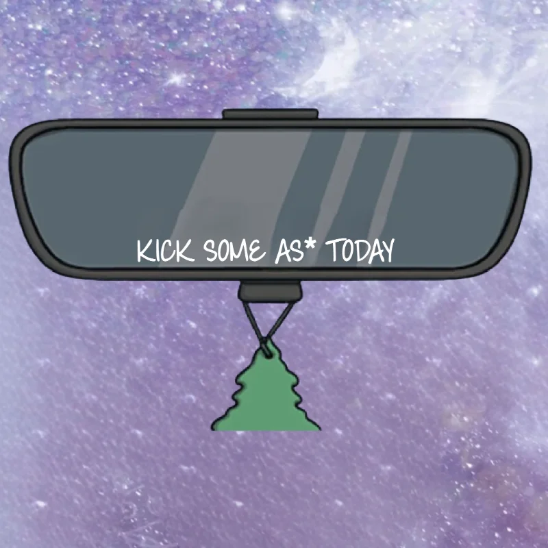Kick Some As* Today Vinyl Decal 1pc Car Rear View Mirror Decal Car Decor Accessories Laptop Stickers