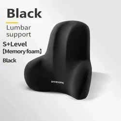 Ergonomic Memory Foam Lumbar Support Pillow for Pain Relief and Comfort (Black - 1)