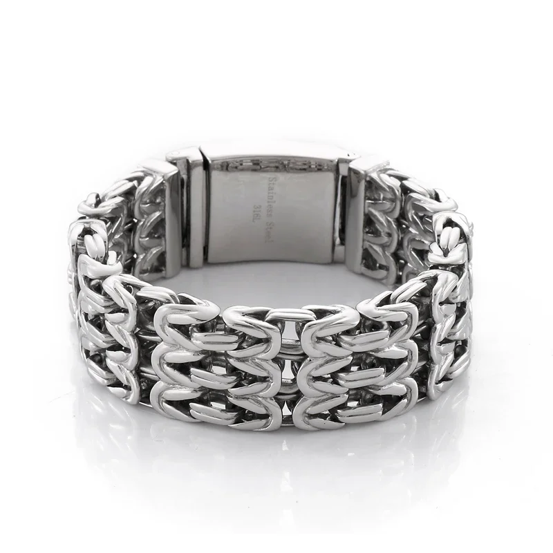 HAOYI 5mm/23mm Geometric Connection Men's Bracelet Jewelry Party Gift Charming Men's Bracelet Gold and Silver Color 6